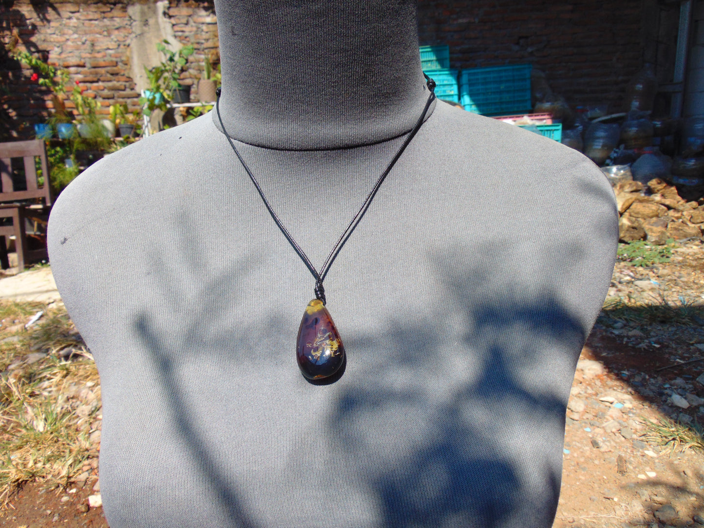 6 gram Teardrop Pendant Indonesian Blue Amber for Healing PB296