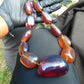 172 gr 11 beads Big Necklace Indonesian blue Amber for Healing FRN33
