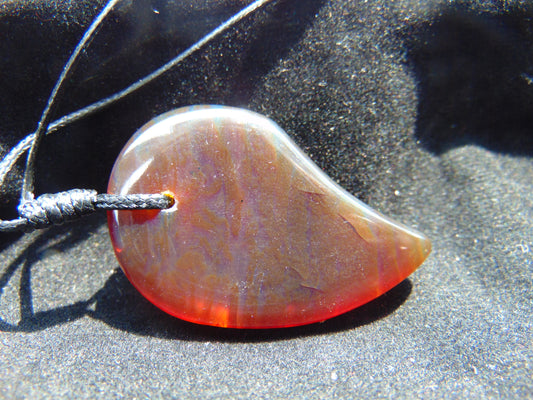 Natural Indonesian Amber Pendant Magatama, 8.9 gram Amber Comma Pendant,Unique Statement Gift for Men Women 26N41
