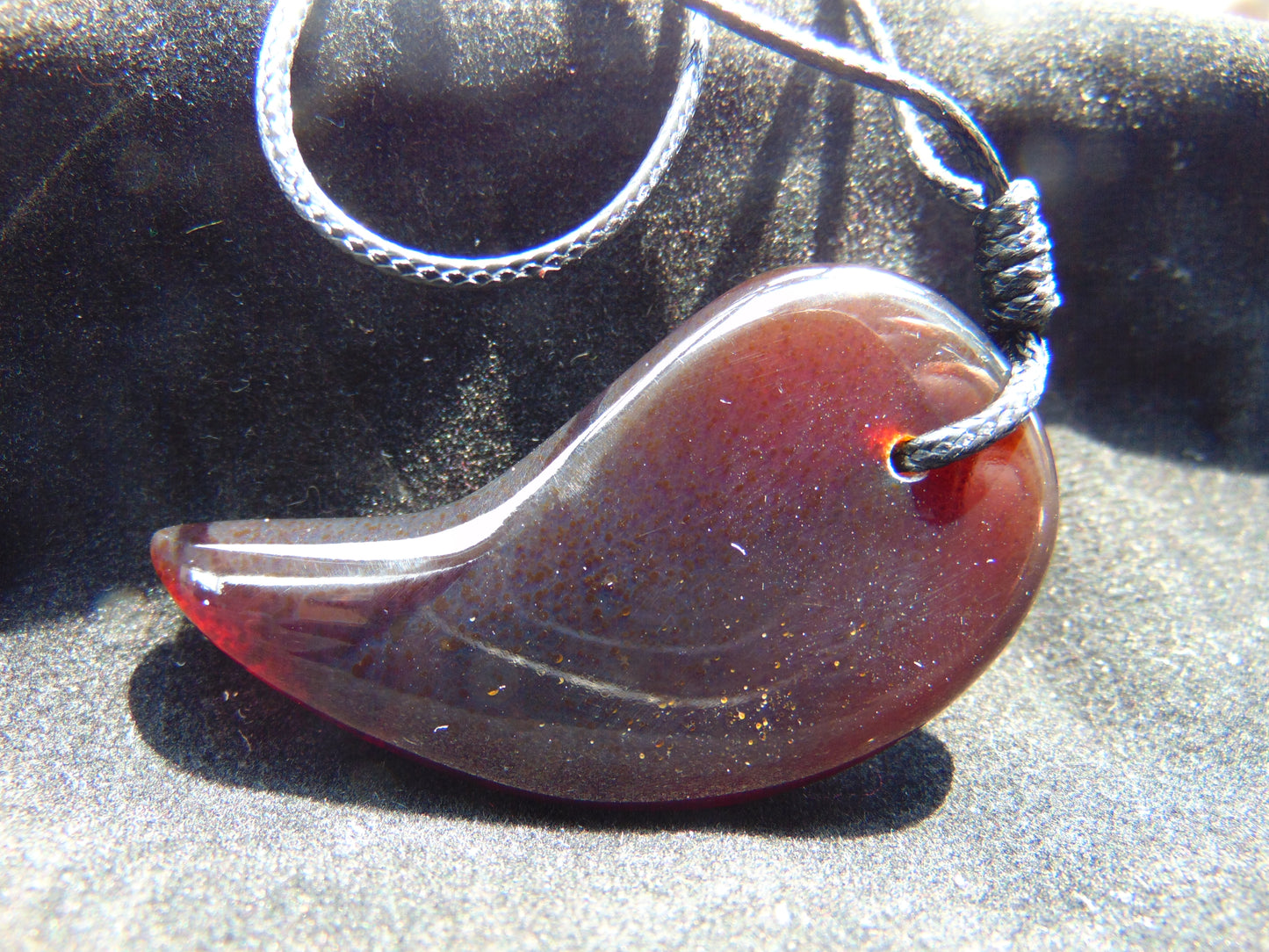 Natural Indonesian Amber Pendant Magatama, 8 gram Amber Comma Pendant,Unique Statement Gift for Men Women 26y57