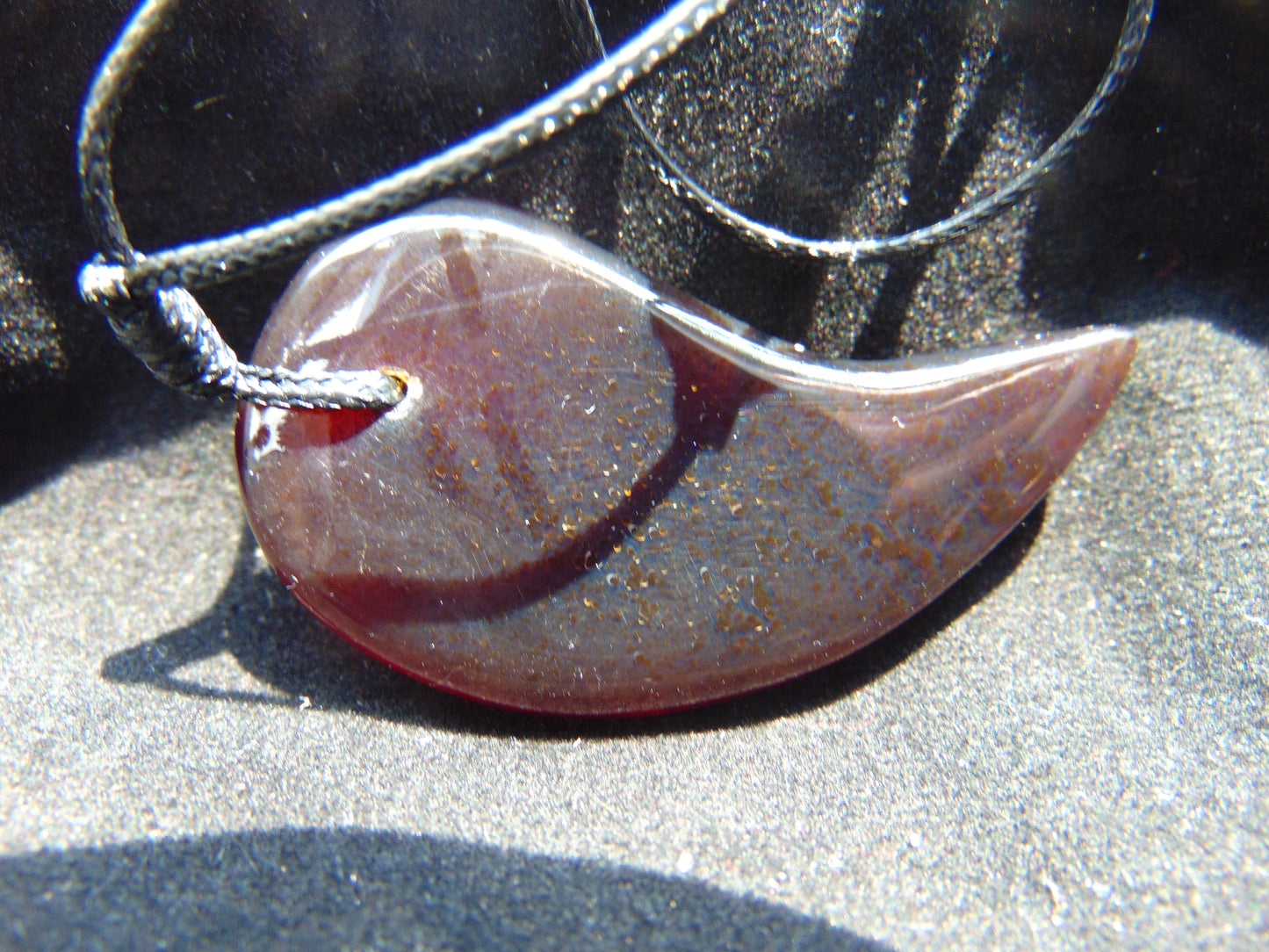 Natural Indonesian Amber Pendant Magatama, 8 gram Amber Comma Pendant,Unique Statement Gift for Men Women 26y57