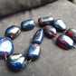 221 gr 11 beads Big Necklace Indonesian blue Amber for Healing FRN11