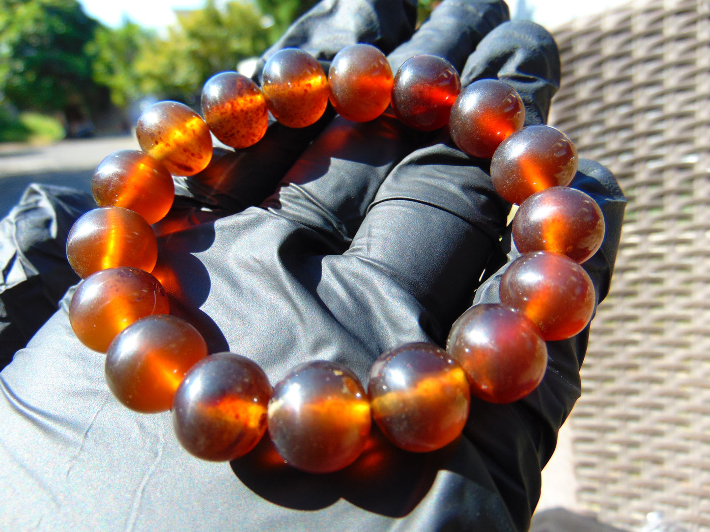 15 Gram 18 Small Beads Bracelet Indonesian Red Amber for Healing SB50