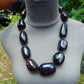 221 gr 11 beads Big Necklace Indonesian blue Amber for Healing FRN11