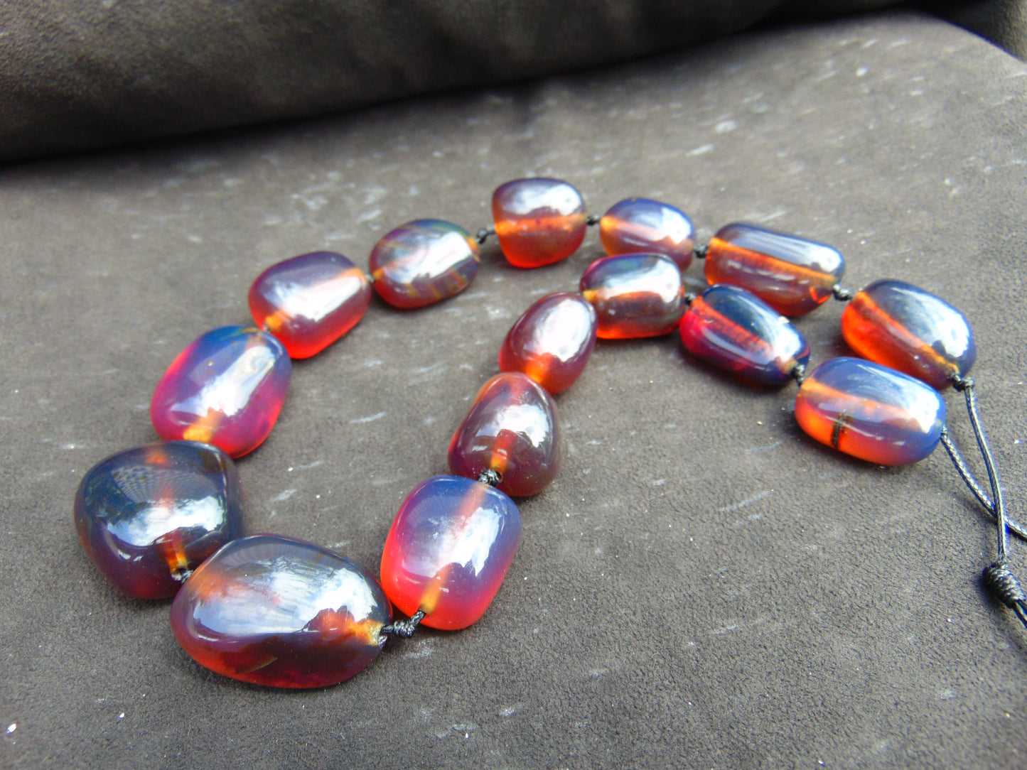 120 gr 15 beads Big Necklace Indonesian blue Amber for Healing FRN31
