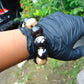 56 gram 12 Beads Mala Bracelet Indonesian Blue White Amber 20 mm for Healing G20B18