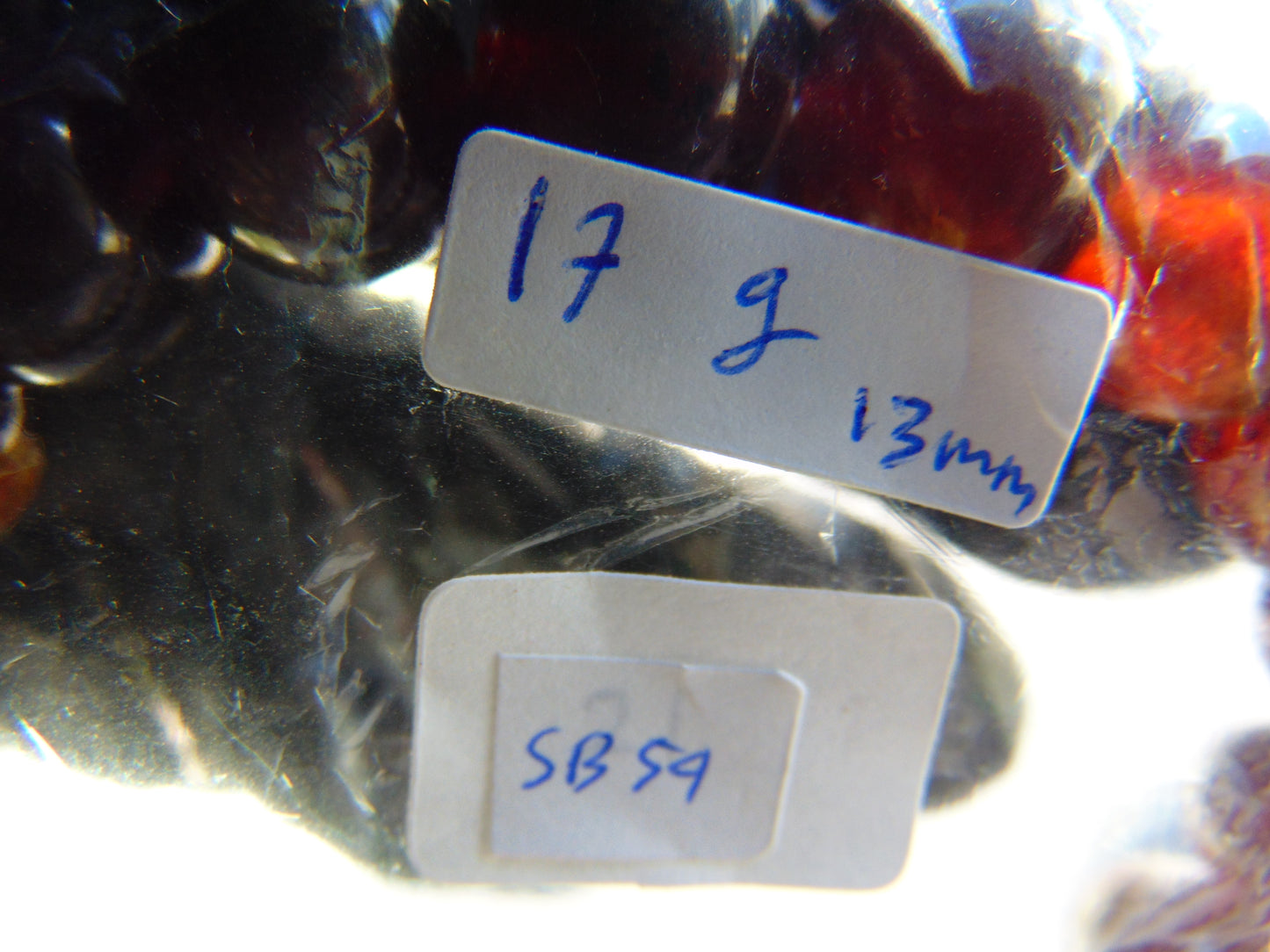 17 Gram 18 Small Beads Bracelet Indonesian Red Bluish Amber for Healing SB54