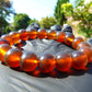 16 Gram 18 Small Beads Bracelet Indonesian Yellow Bluish Amber for Healing SB45