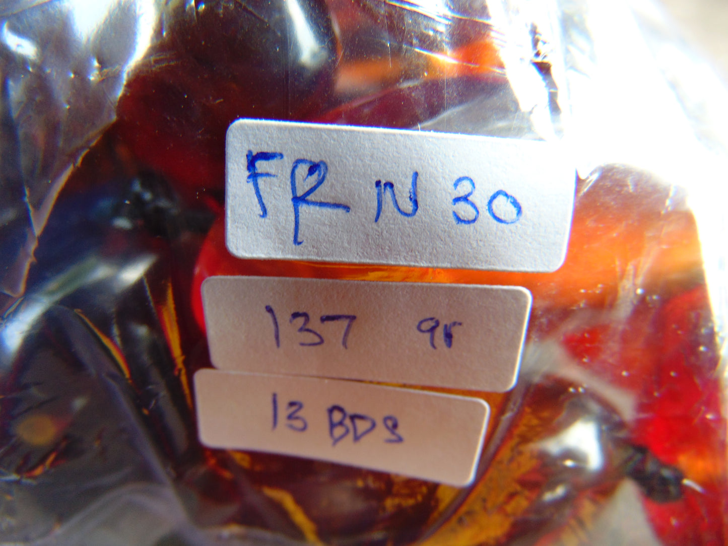 137 gr 13 beads Big Necklace Indonesian blue Amber for Healing FRN30