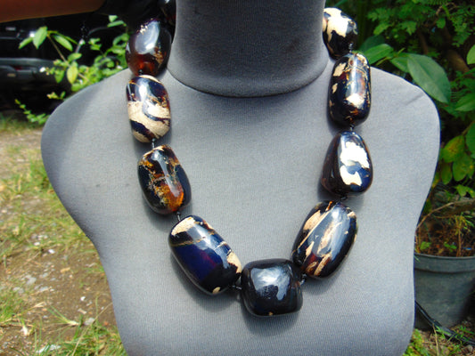 285 gr 11 beads Big Necklace Indonesian blue Amber for Healing FRN29