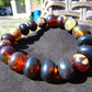 19 Gram 18 Small Beads Bracelet Indonesian Black Blue Amber for Healing SB25
