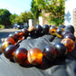 19 Gram 18 Small Beads Bracelet Indonesian Black Blue Amber for Healing SB25