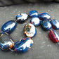 227 gr 11 beads Big Necklace Indonesian blue Amber for Healing FRN23