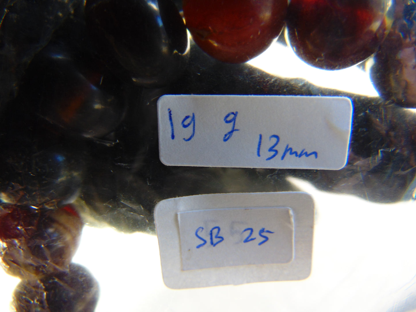 19 Gram 18 Small Beads Bracelet Indonesian Black Blue Amber for Healing SB25