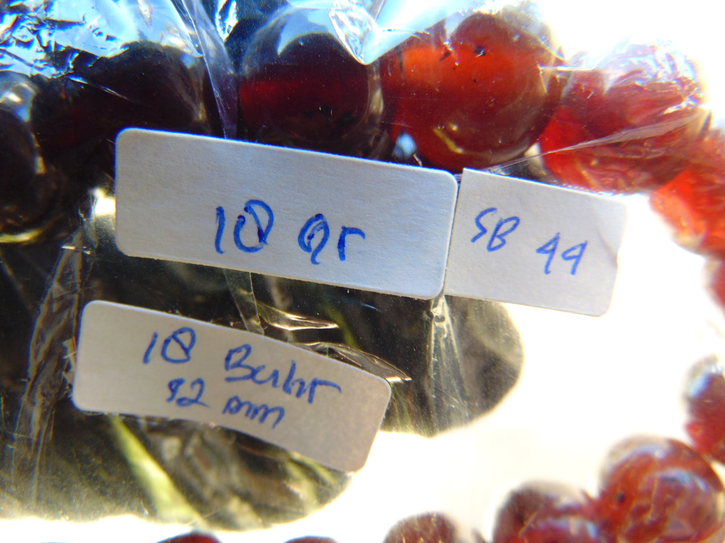 18 Gram 18 Small Beads Bracelet Indonesian Cherry Red Bluish Amber for Healing SB44
