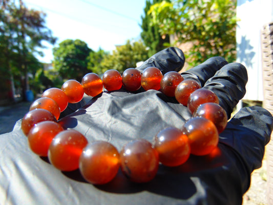 17 Gram 18 Small Beads Bracelet Indonesian Red Amber for Healing SB24