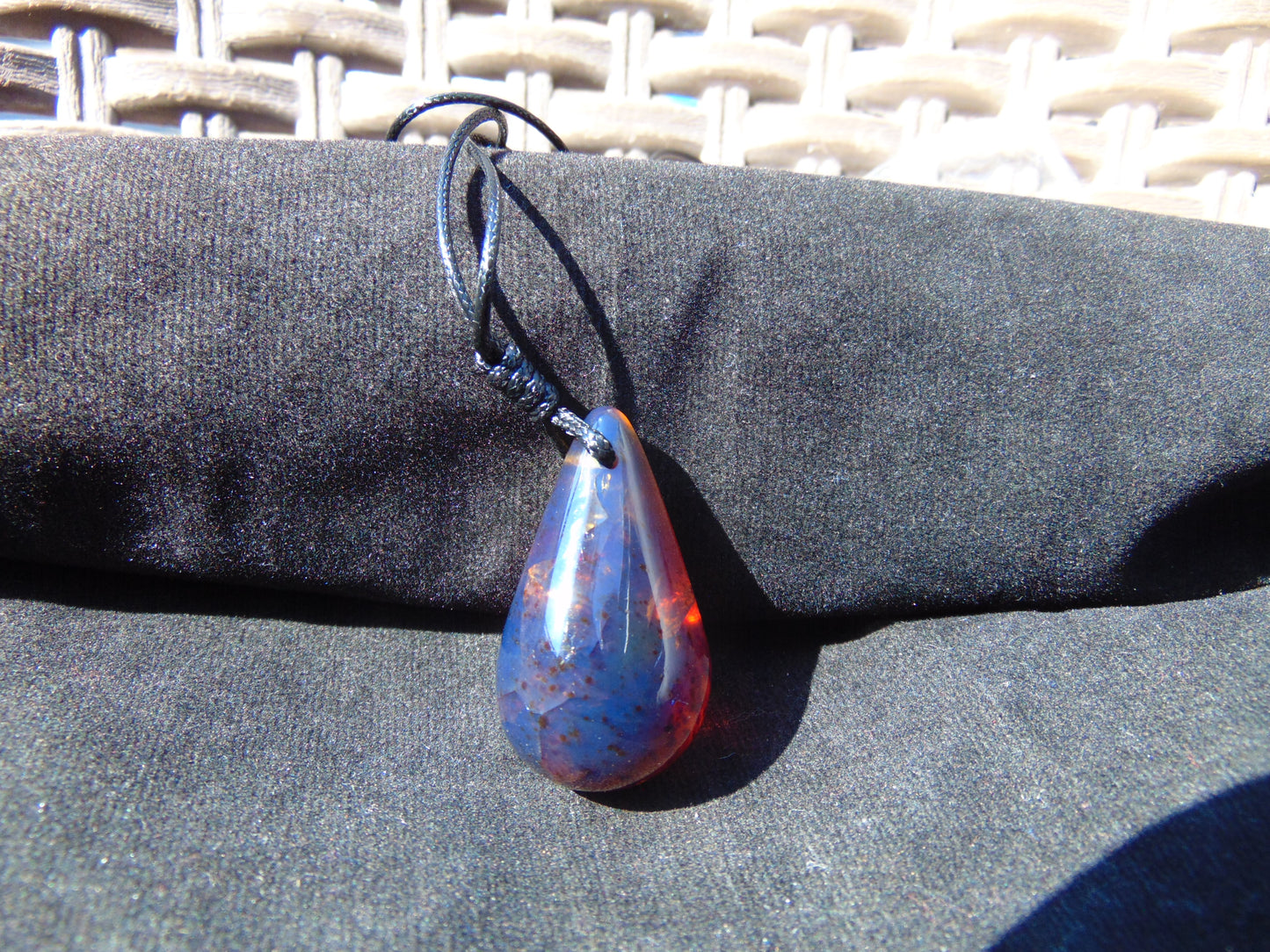 7 gram Teardrop Pendant Indonesian Blue Amber for Healing PBN606