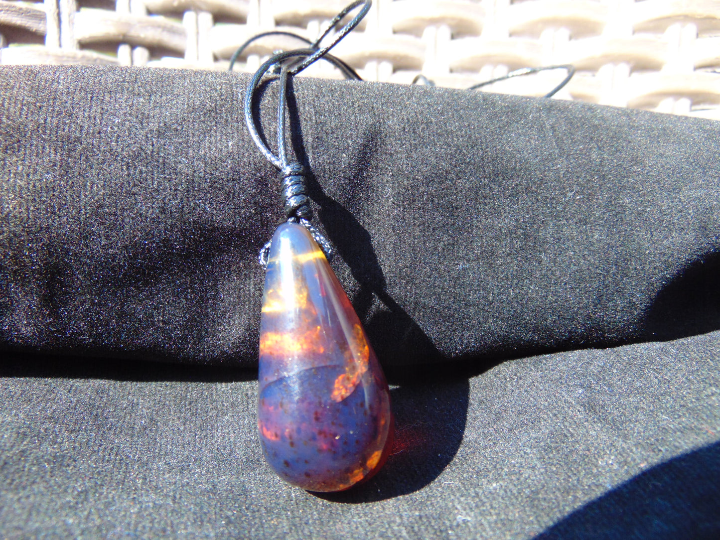 7 gram Teardrop Pendant Indonesian Blue Amber for Healing PBN606