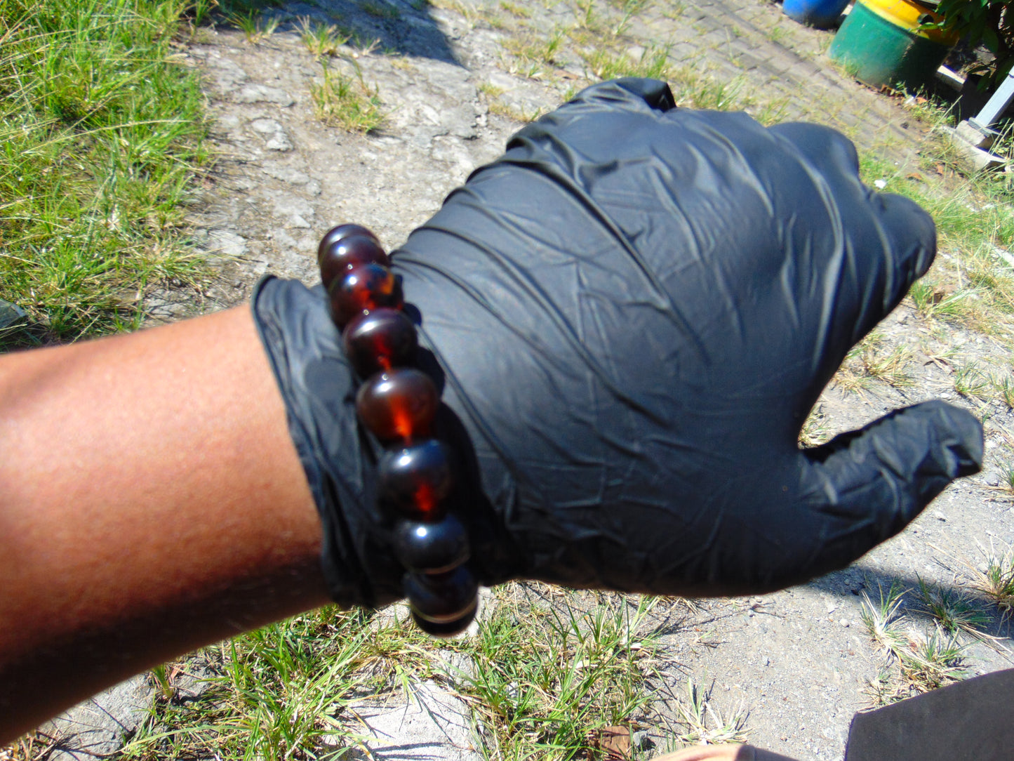 18 Gram 18 Small Beads Bracelet Indonesian Cherry Red Bluish Amber for Healing SB51