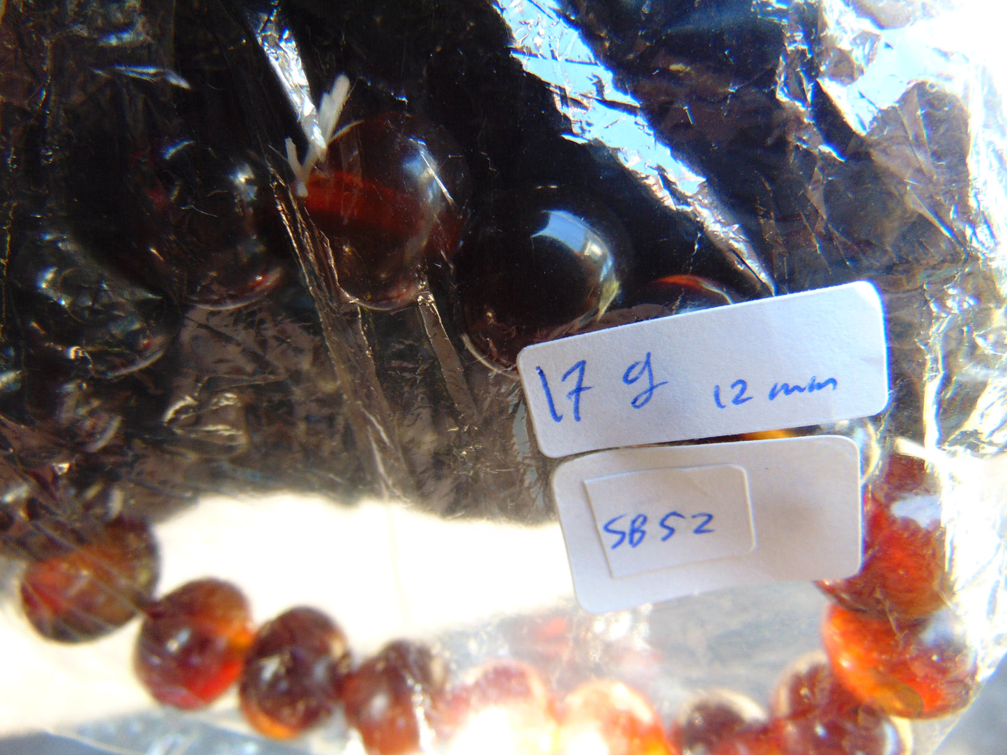 18 Gram 18 Small Beads Bracelet Indonesian Red Bluish Amber for Healing SB52