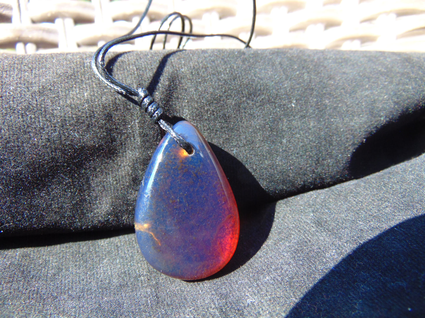9 gram Teardrop Pendant Indonesian Blue Amber for Healing PBY640