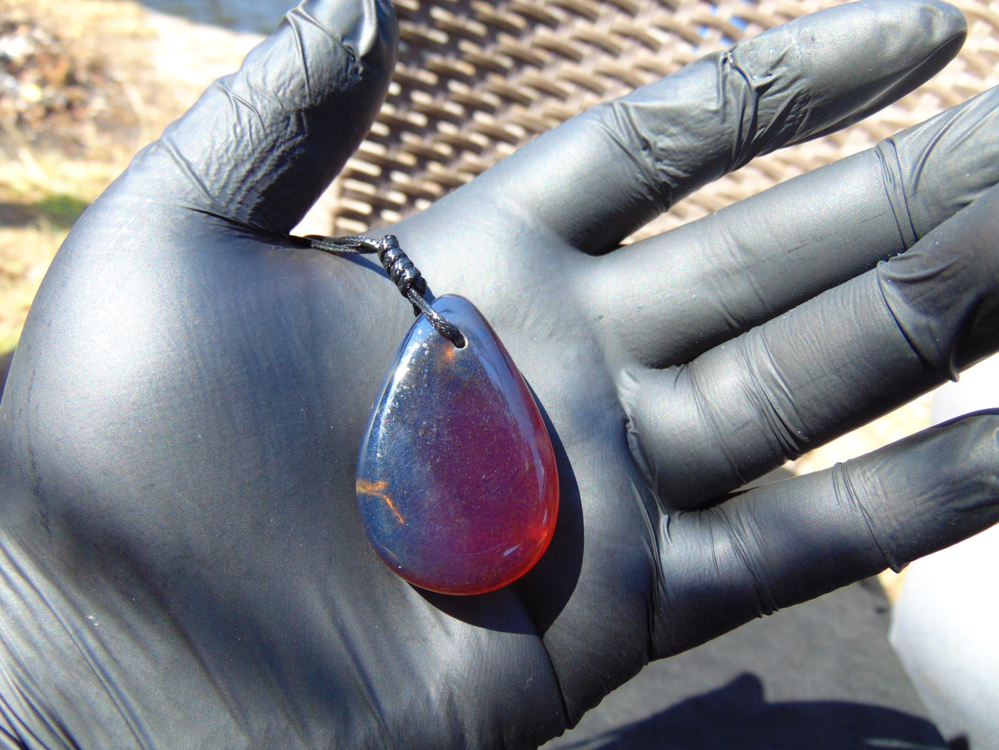 9 gram Teardrop Pendant Indonesian Blue Amber for Healing PBY640