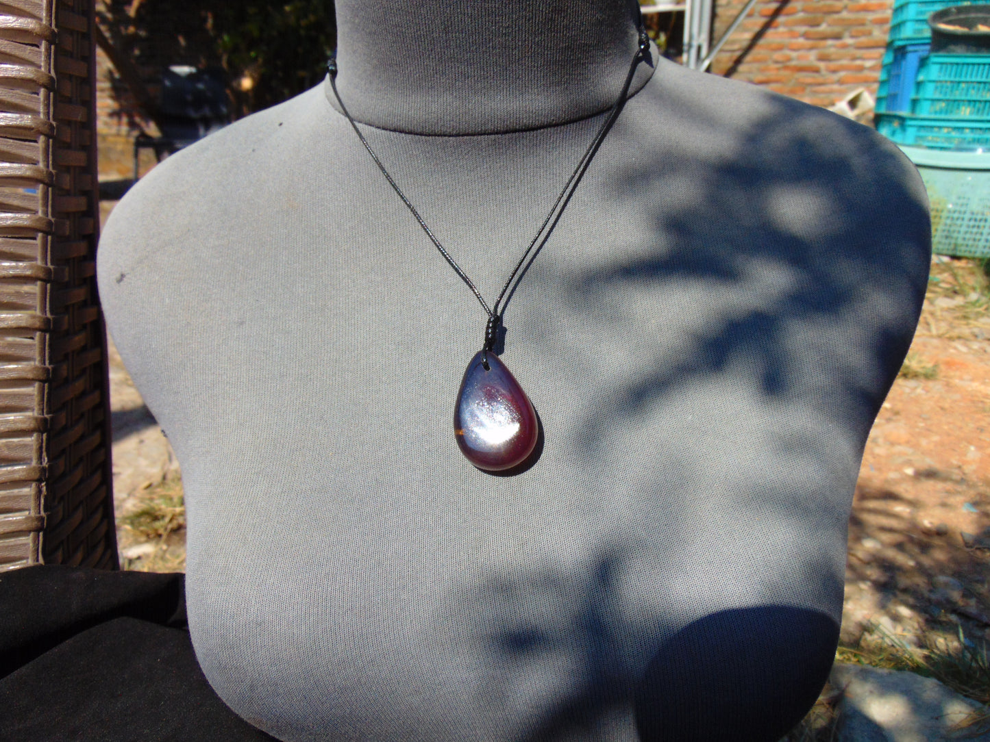 9 gram Teardrop Pendant Indonesian Blue Amber for Healing PBY640