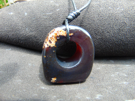 19 gr Donut Pendant Indonesian Blue Amber for Healing 25Y138
