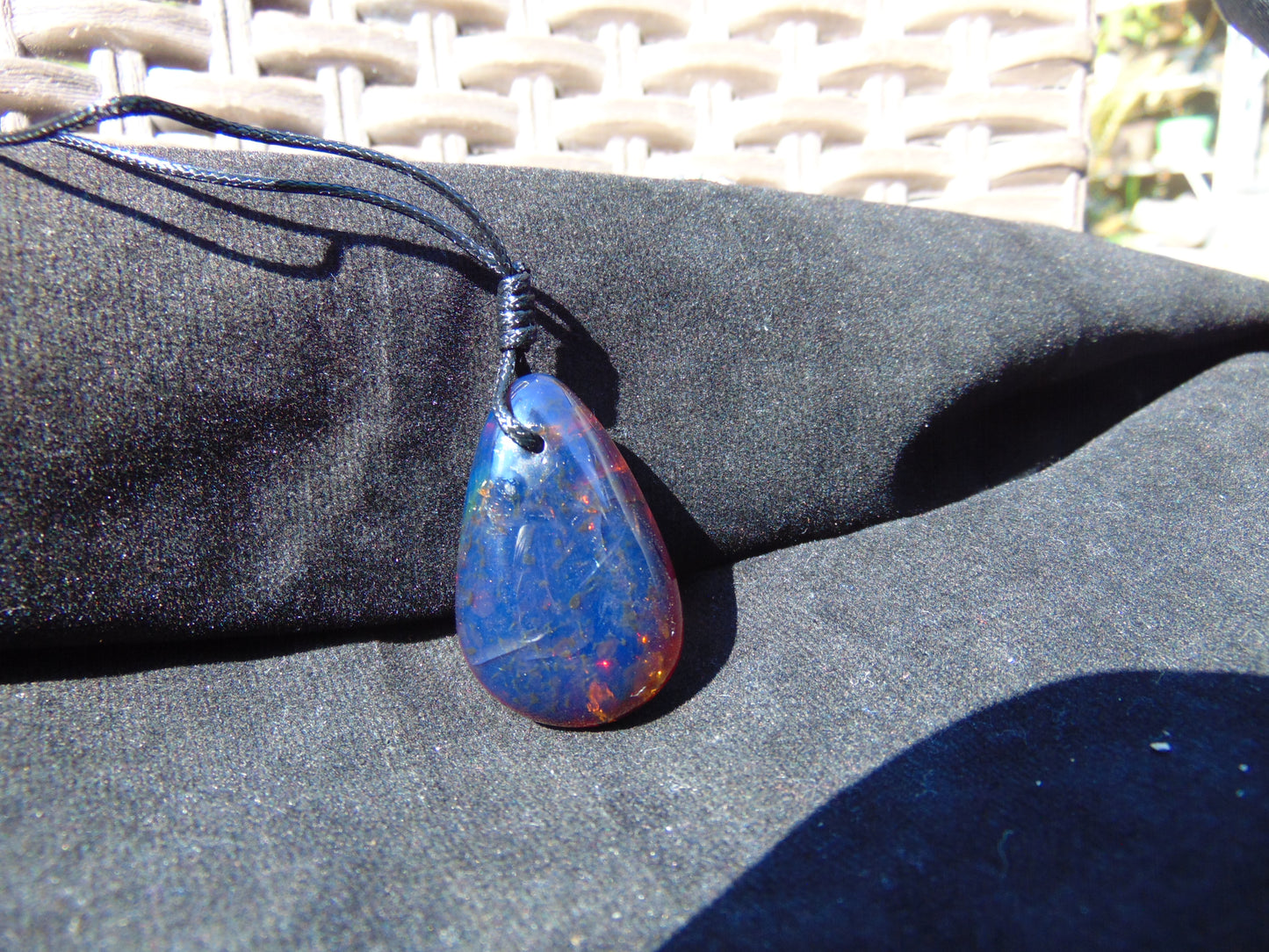 7 gram Teardrop Pendant Indonesian Blue Amber for Healing PBA976