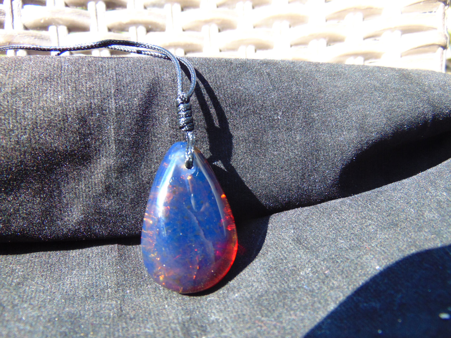 7 gram Teardrop Pendant Indonesian Blue Amber for Healing PBA976