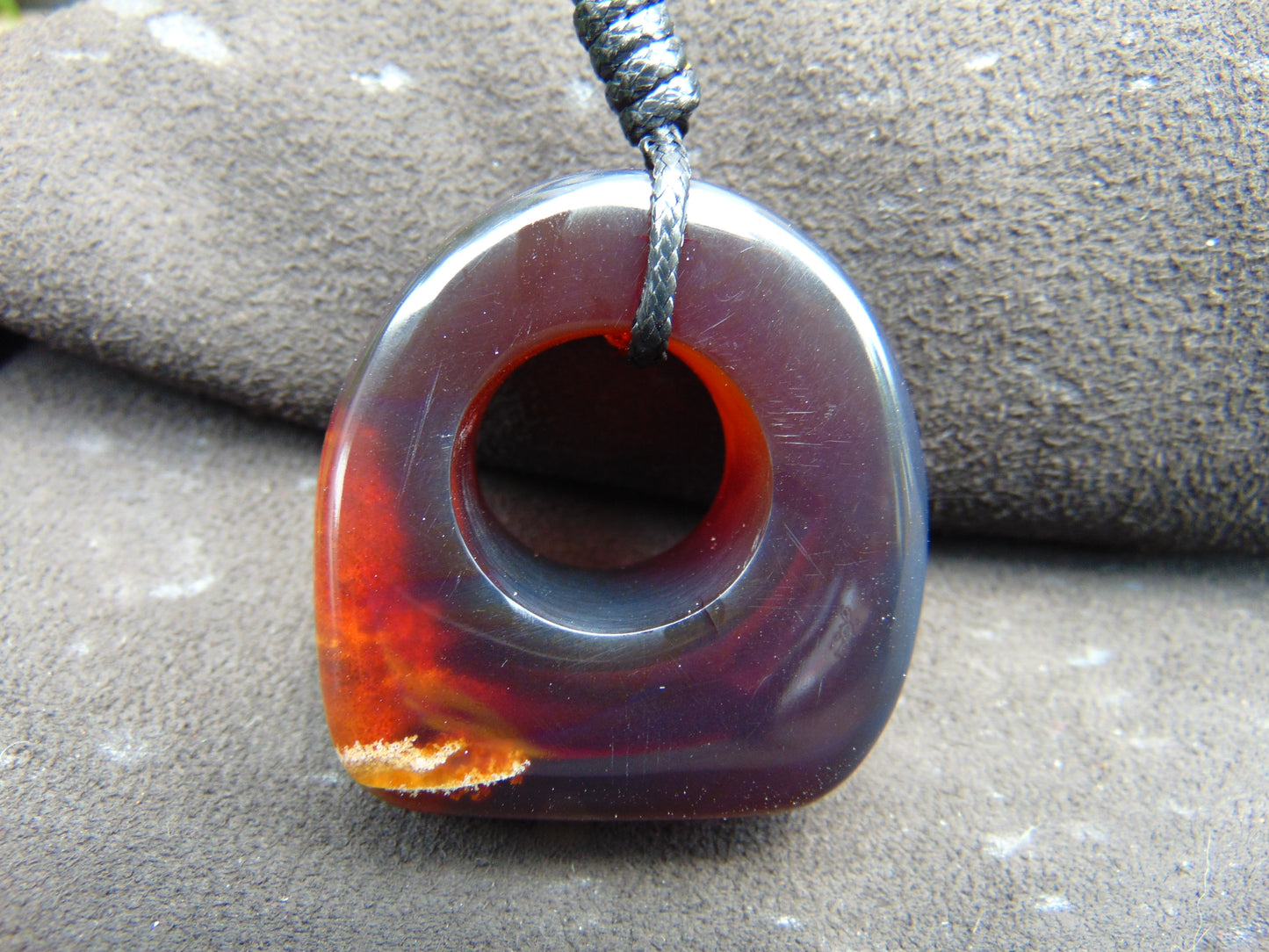 24 gram Ring Pendant Indonesian red blue Amber for Healing 25y153
