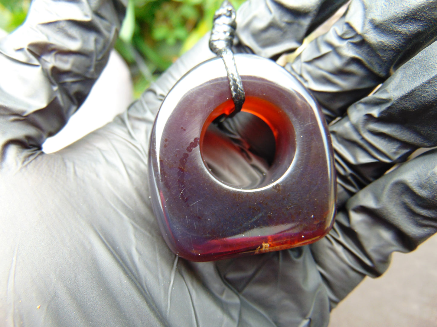 24 gram Ring Pendant Indonesian red blue Amber for Healing 25y153