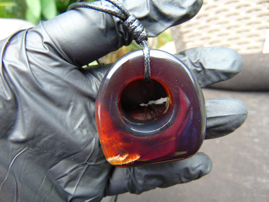 24 gram Ring Pendant Indonesian red blue Amber for Healing 25y153