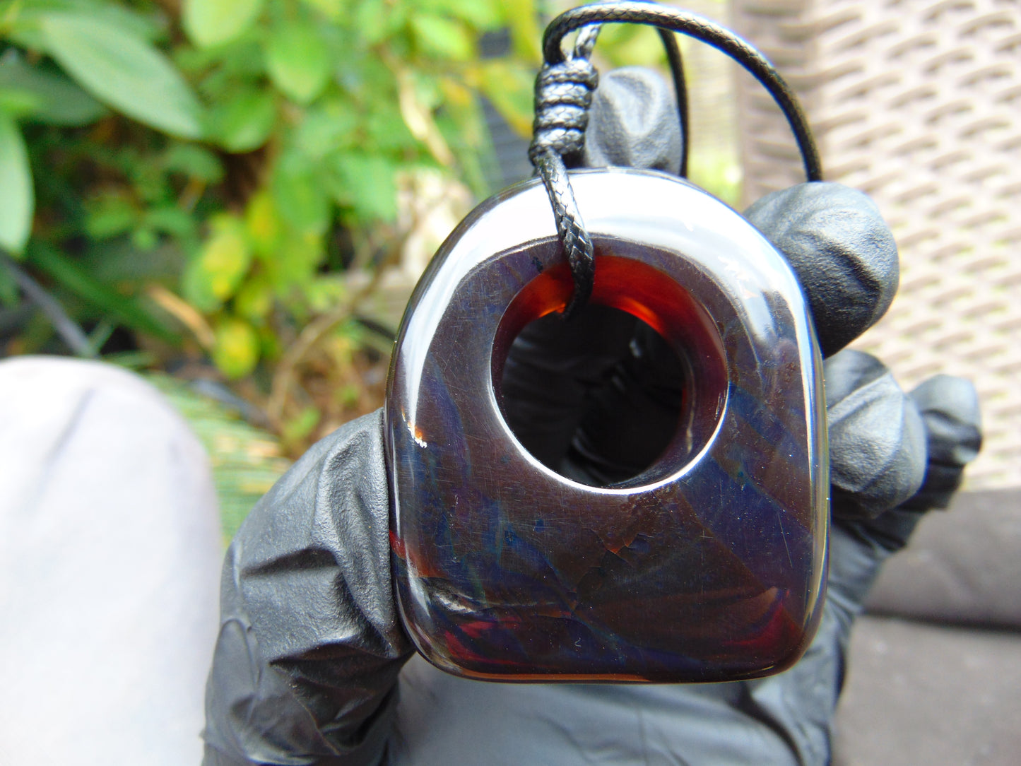 27 gram Ring Pendant Indonesian red blue Amber for Healing 25y152