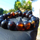 19 Gram 18 Small Beads Bracelet Indonesian Red Dark Bluish Amber for Healing SB55