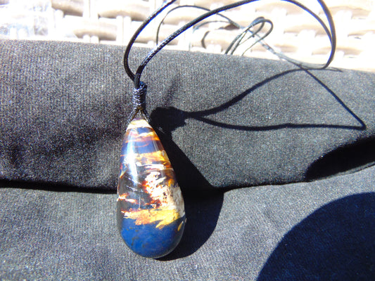 9 gram Taerdrop Pendant Indonesian Blue Amber for Healing PBA949