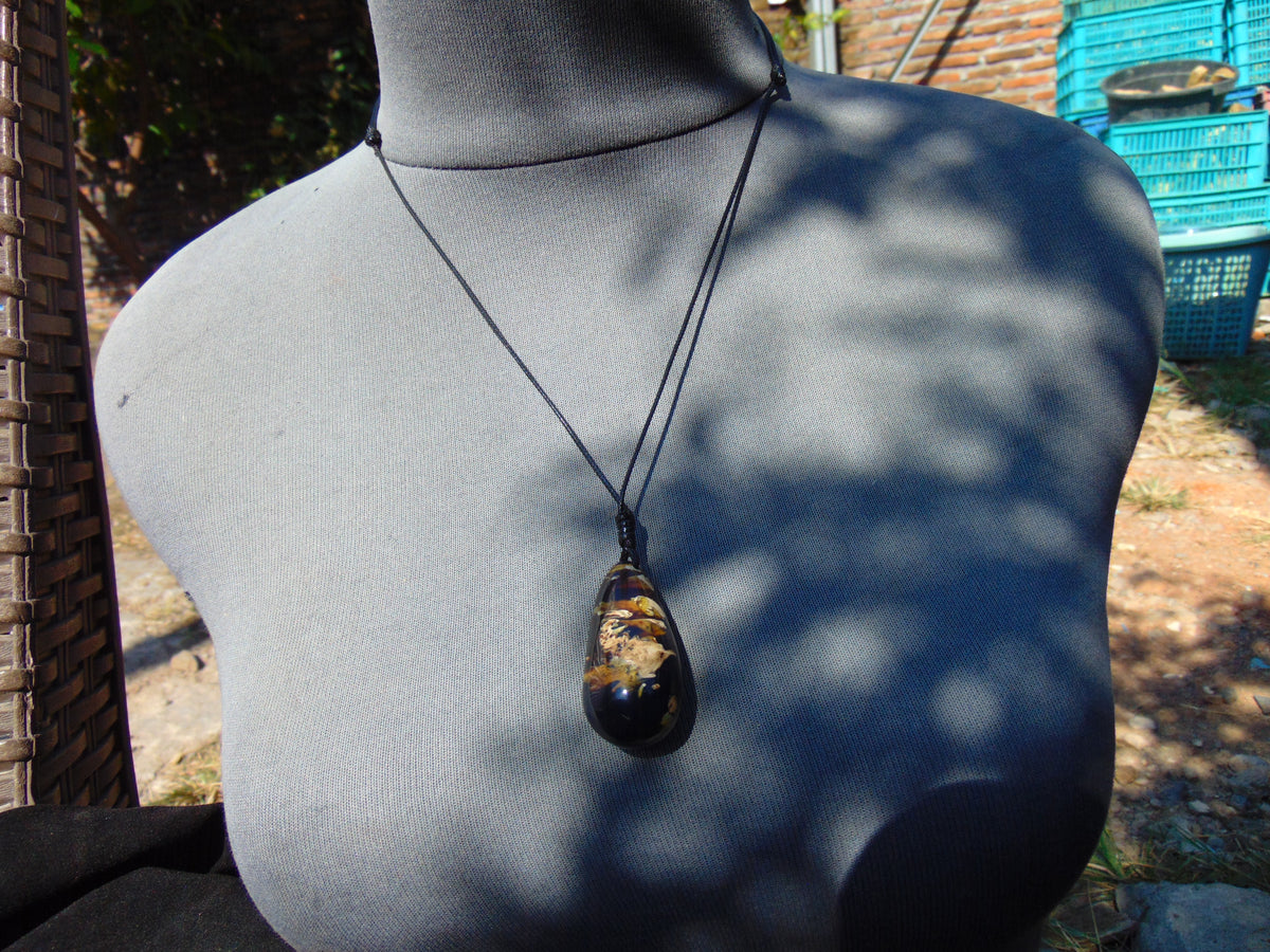 9 gram Taerdrop Pendant Indonesian Blue Amber for Healing PBA949