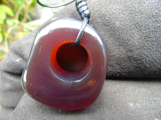 27 gram Ring Pendant Indonesian Red Blue Amber for Healing 25A217