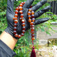 65 gr Tasbih Mesbah Rosary 35 Beads 14 mm Indonesian Yellow Red Amber for Healing TB14i3