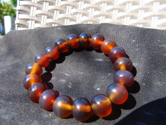 18 Gram 18 Small Beads Bracelet Indonesian Red Bluish Amber for Healing SB35