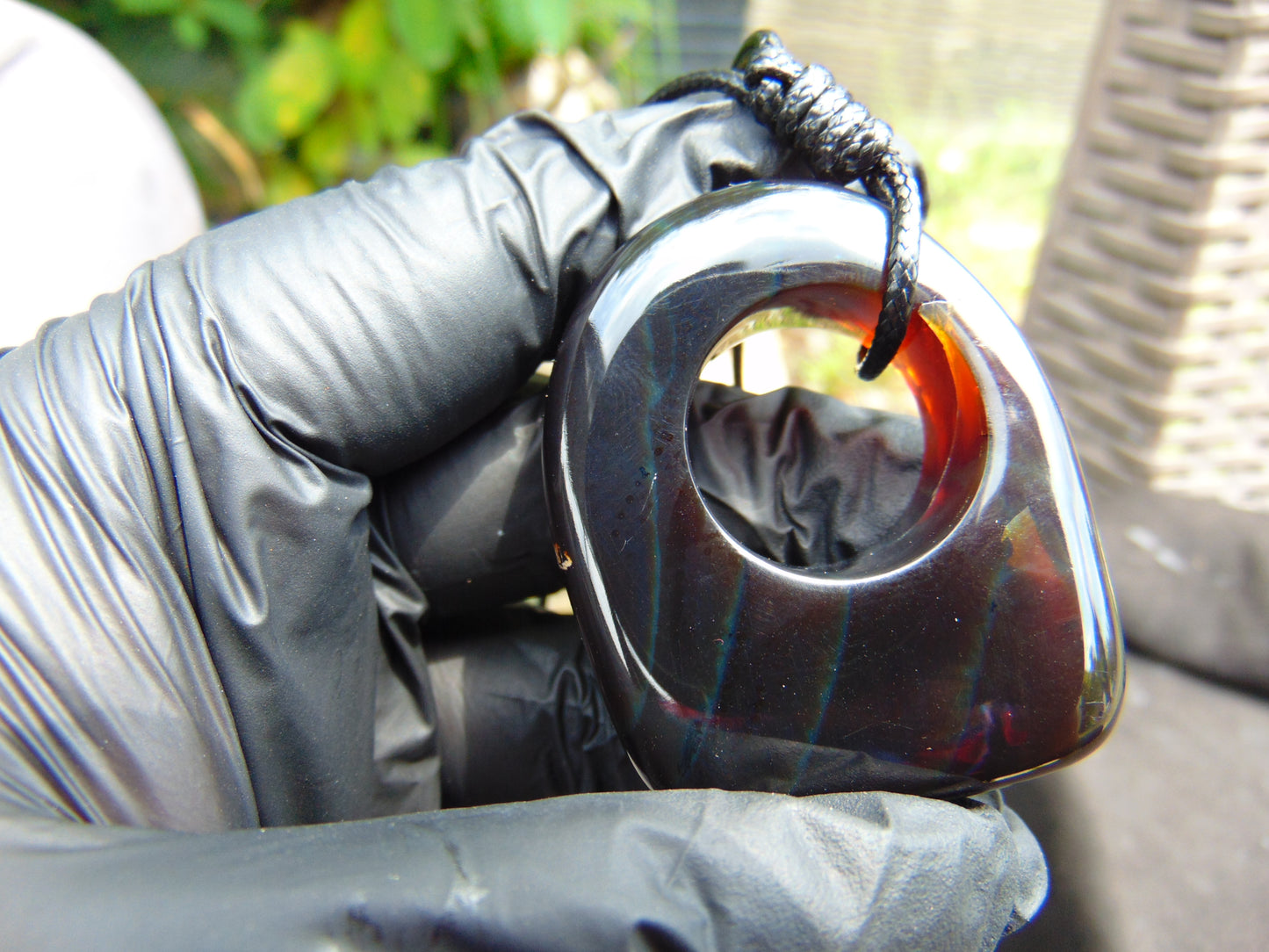 21 gram Ring Pendant Indonesian GREEN RED Amber for Healing 25N178