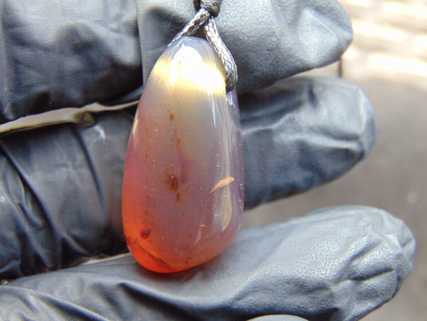 4 gram Pendant Indonesian Blue Red Amber for Healing 26A139