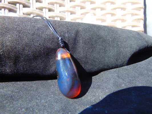 5 gram Teardrop Pendant Indonesian Blue Amber for Healing 26A336