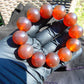 56 gram 12 Beads Mala Bracelet Indonesian Red Amber 20 mm for Healing G20B30