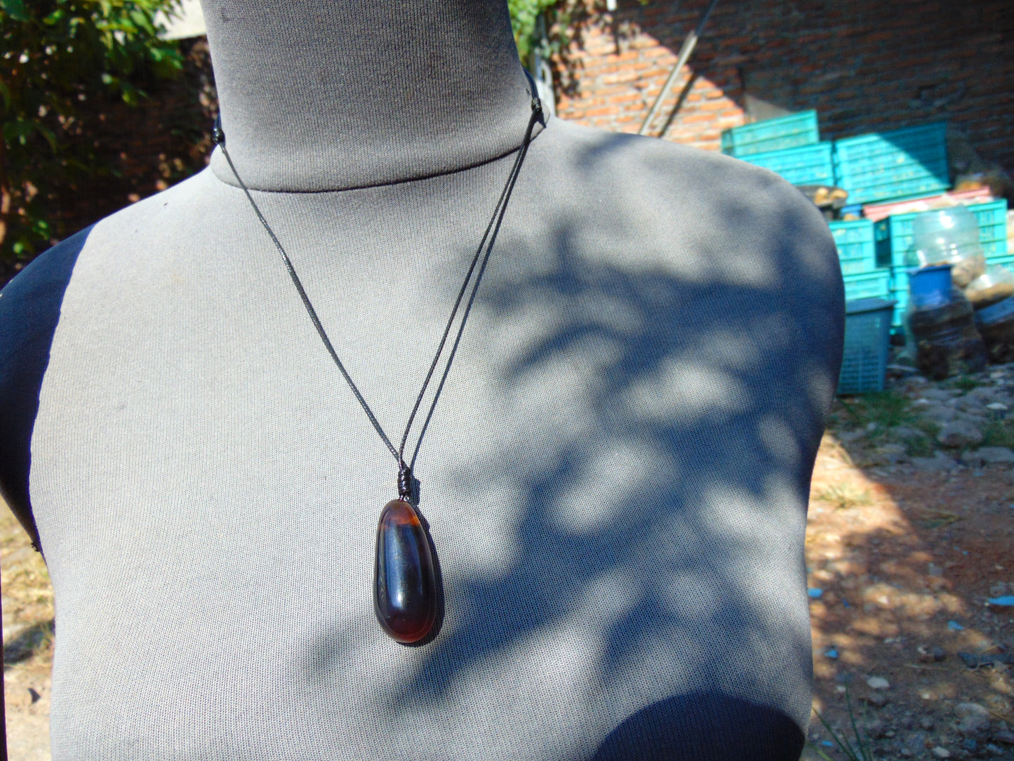 5 gram Teardrop Pendant Indonesian Blue Amber for Healing 26A336