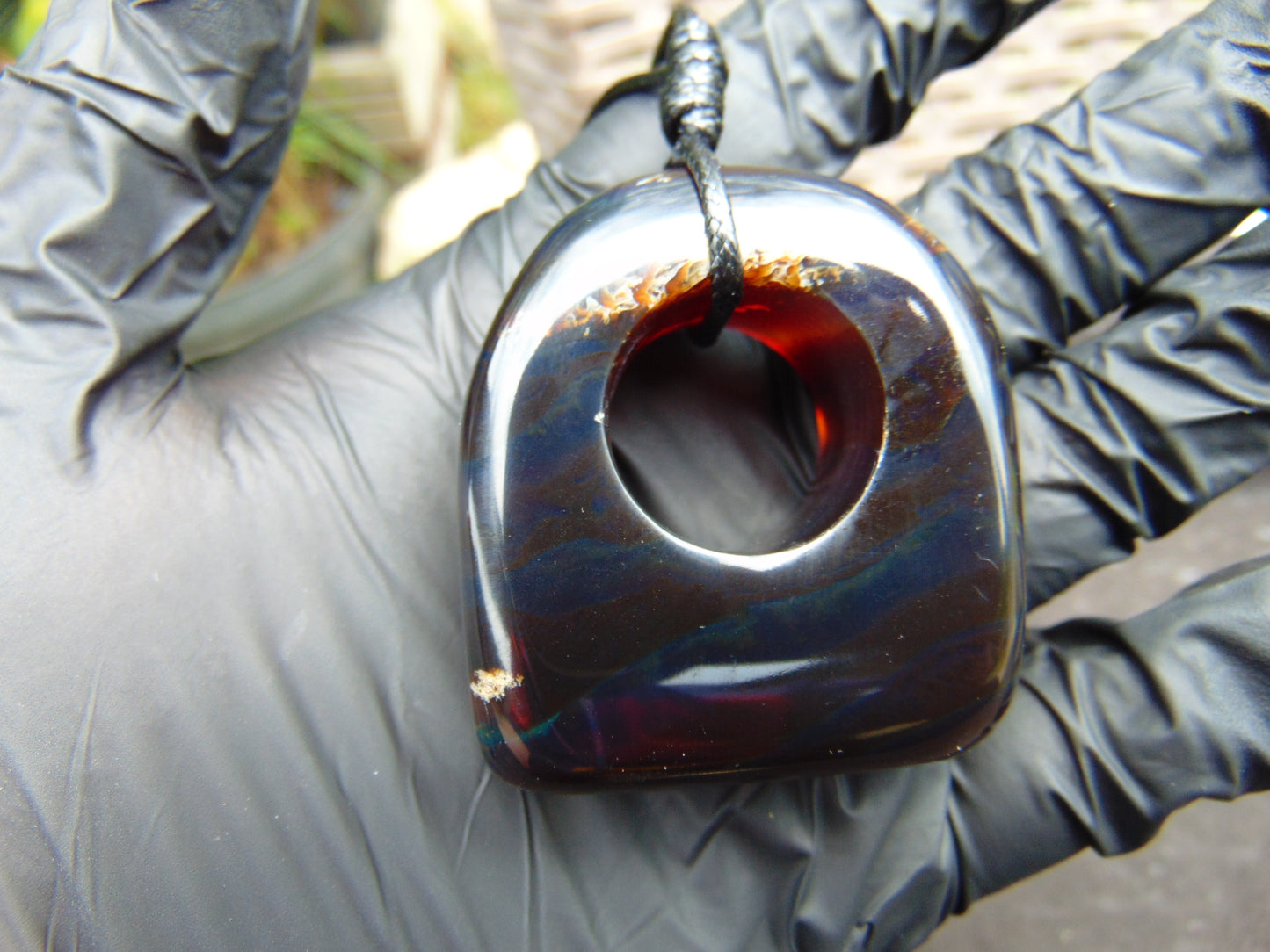 28 gram Ring Pendant Indonesian Blue Amber for Healing 25A216