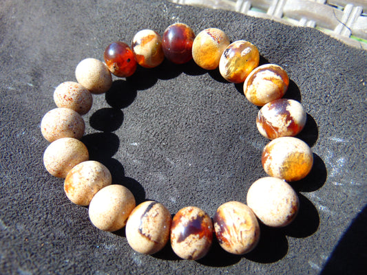 18 Gram 18 Small Beads Bracelet Indonesian White Amber for Healing SB13