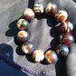 56 gram 12 Beads Mala Bracelet Indonesian Dark White Red Amber 20 mm for Healing G20B17