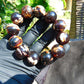 56 gram 12 Beads Mala Bracelet Indonesian Dark White Red Amber 20 mm for Healing G20B17
