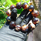 56 gram 12 Beads Mala Bracelet Indonesian Dark White Red Amber 20 mm for Healing G20B17